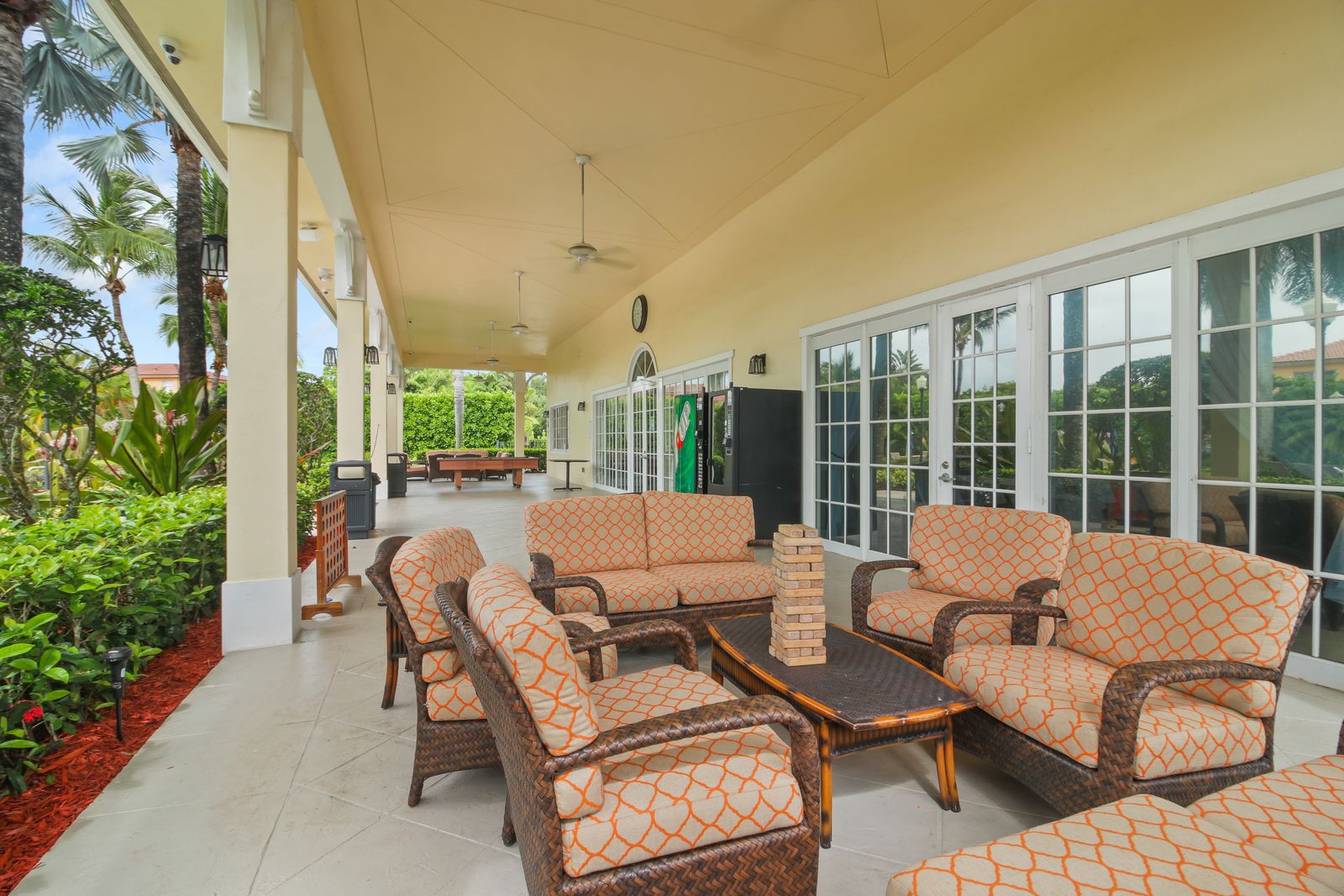 Covered patio at the clubhouse